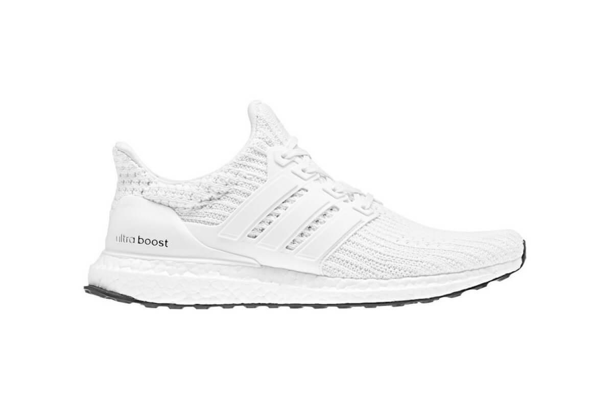 All White Adidas Ultra Boost Silhouette -